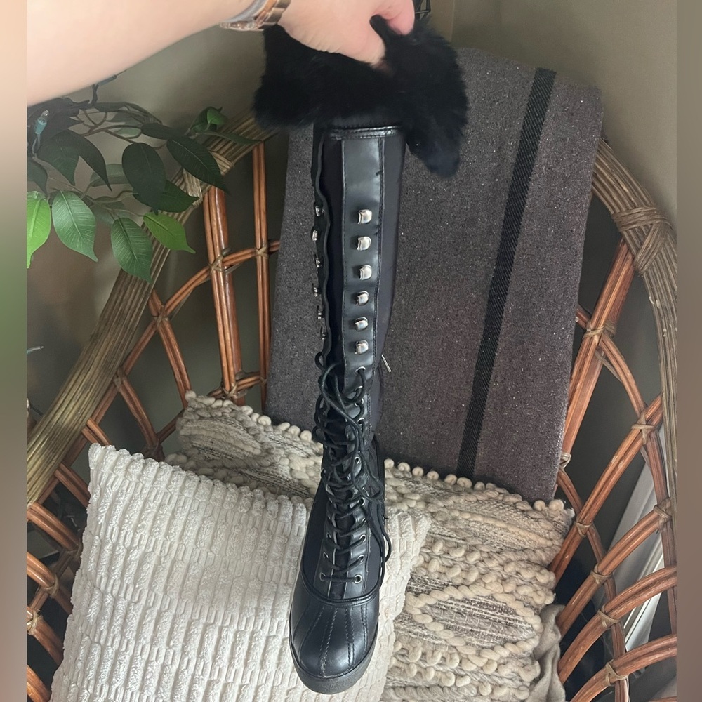 Rudsak Black Knee-High Lace-Up Boots - Picture 9 of 11